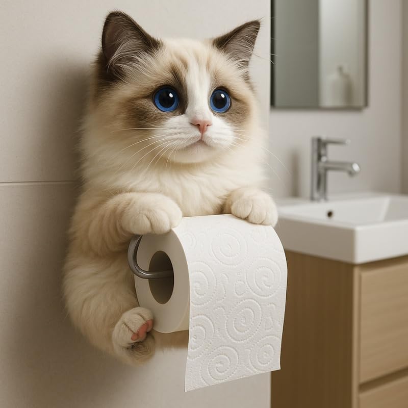 Amazon.co.jp: 猫トイレットペーパーホルダー、猫よけトイレット